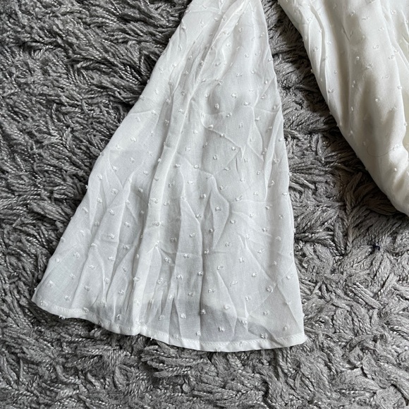 Morningside White Lace-Up Bell Sleeve Surplice Top - Picture 13 of 14